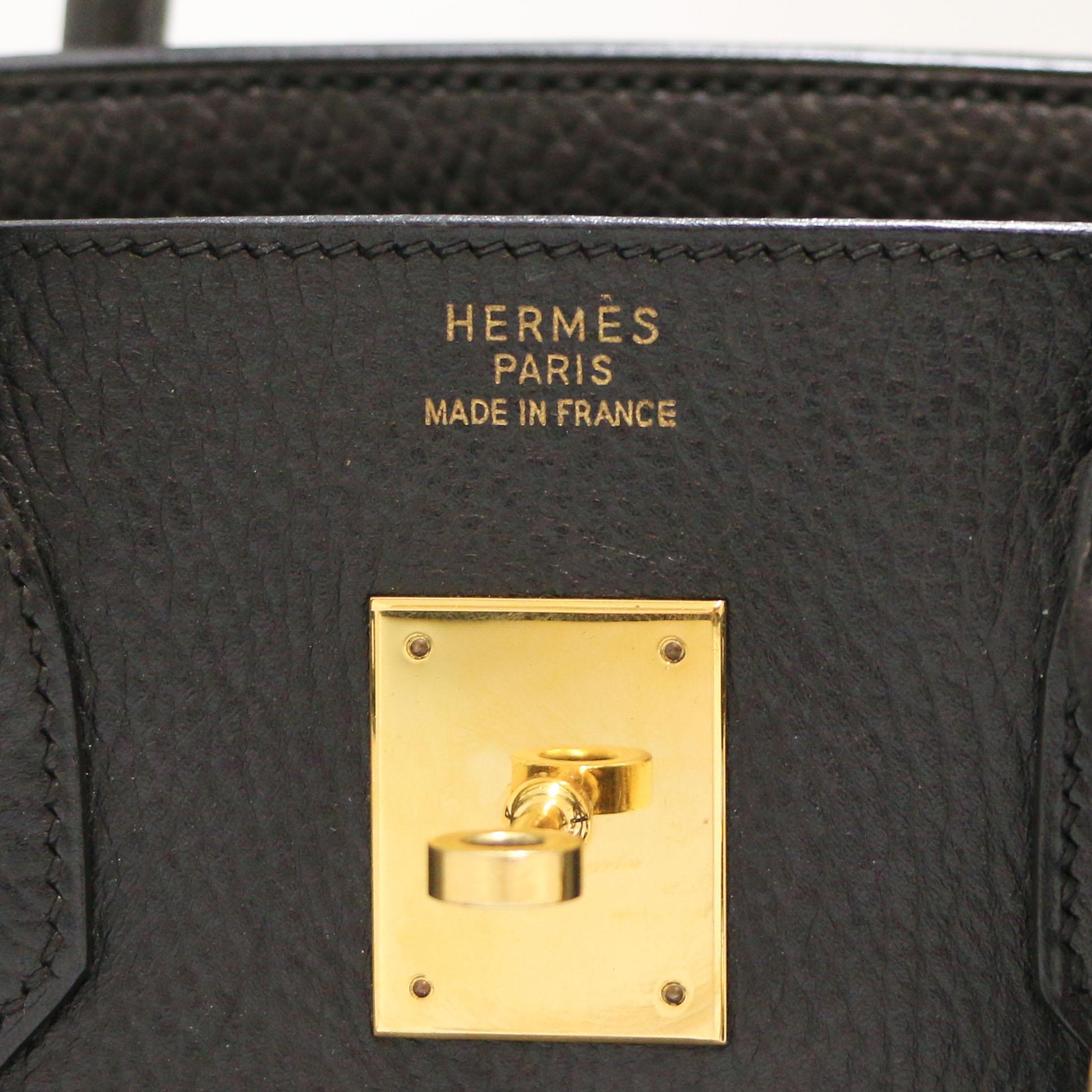 Hermès Birkin 35 noir avec accessoires en or 8