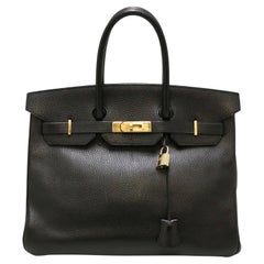 Hermès Birkin 35 noir avec accessoires en or