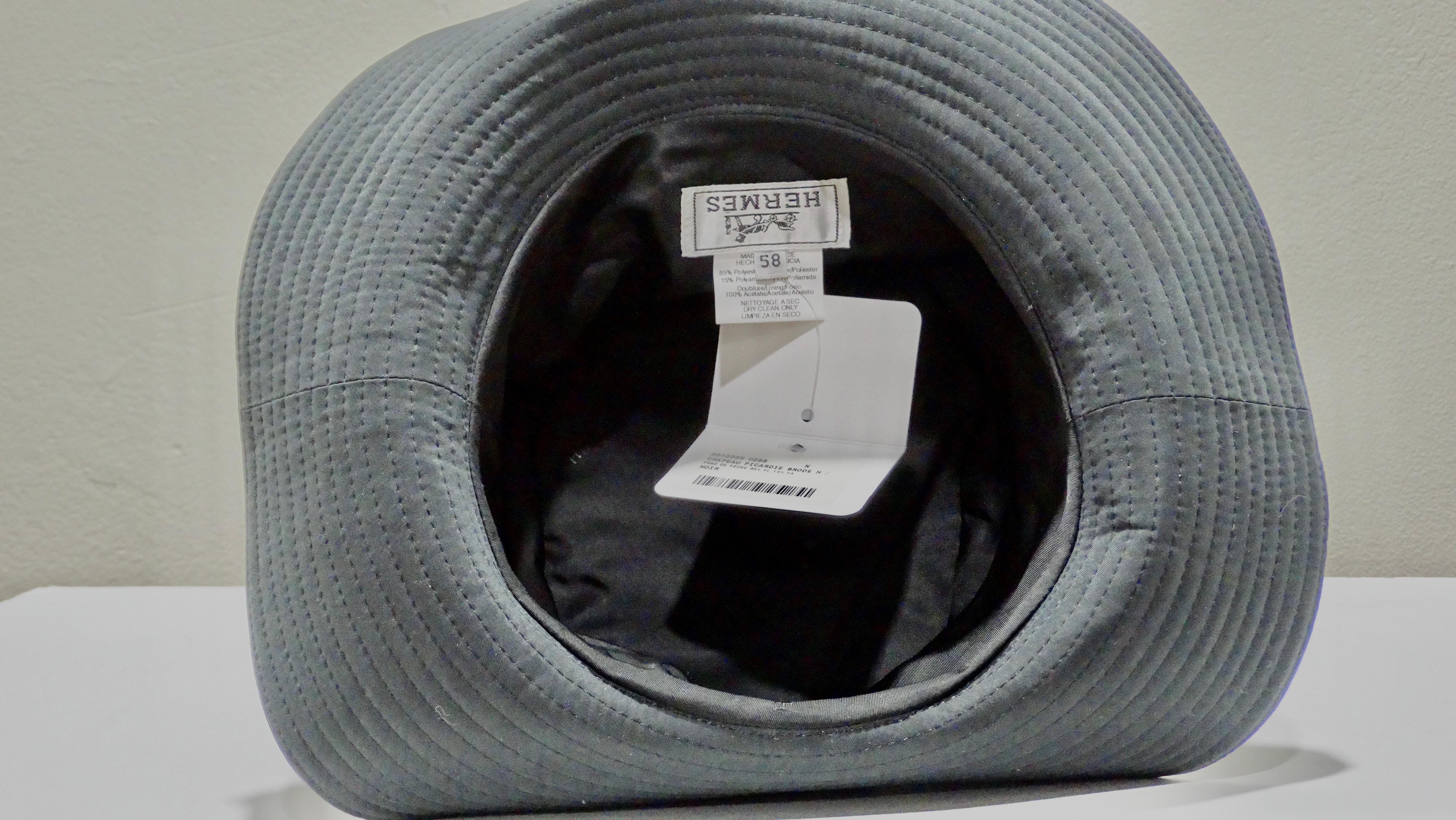 Black Hermes Bucket Hat In Excellent Condition For Sale In Scottsdale, AZ