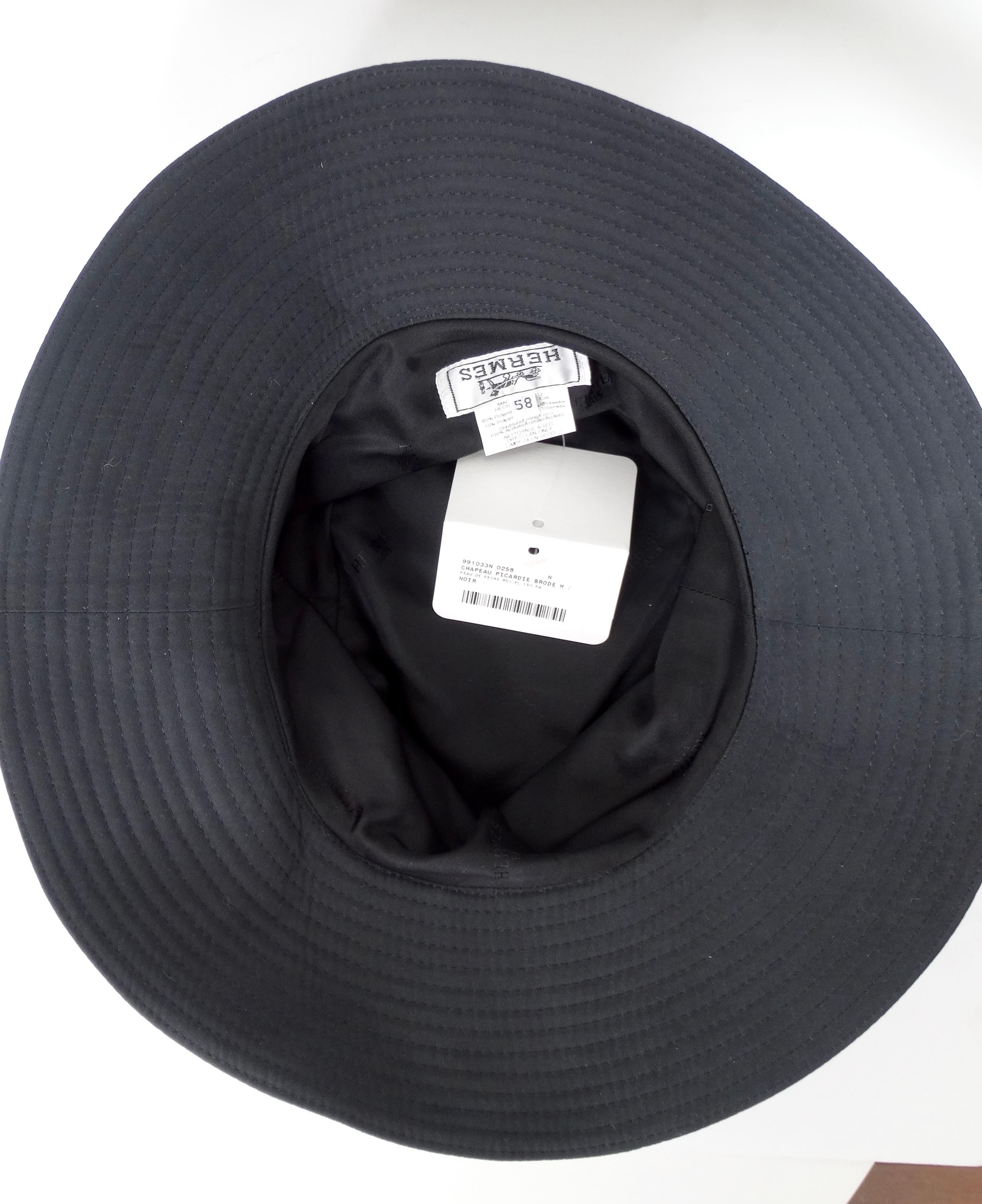 Women's or Men's Black Hermes Bucket Hat