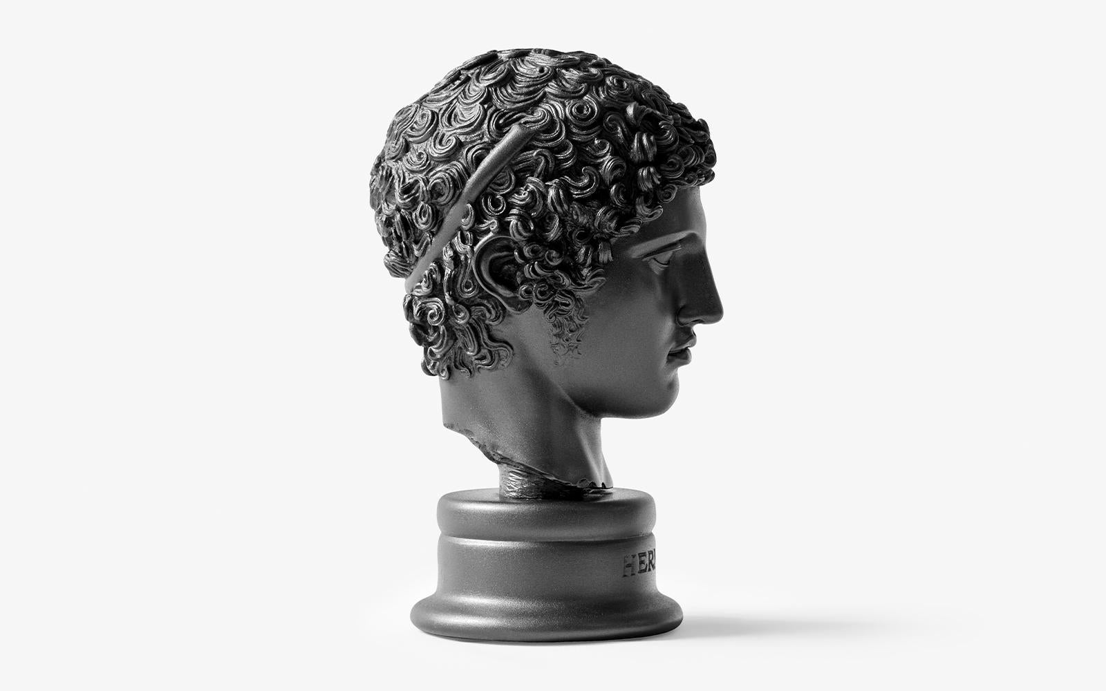 Cast Black Hermes Bust, 'Side Museum' For Sale