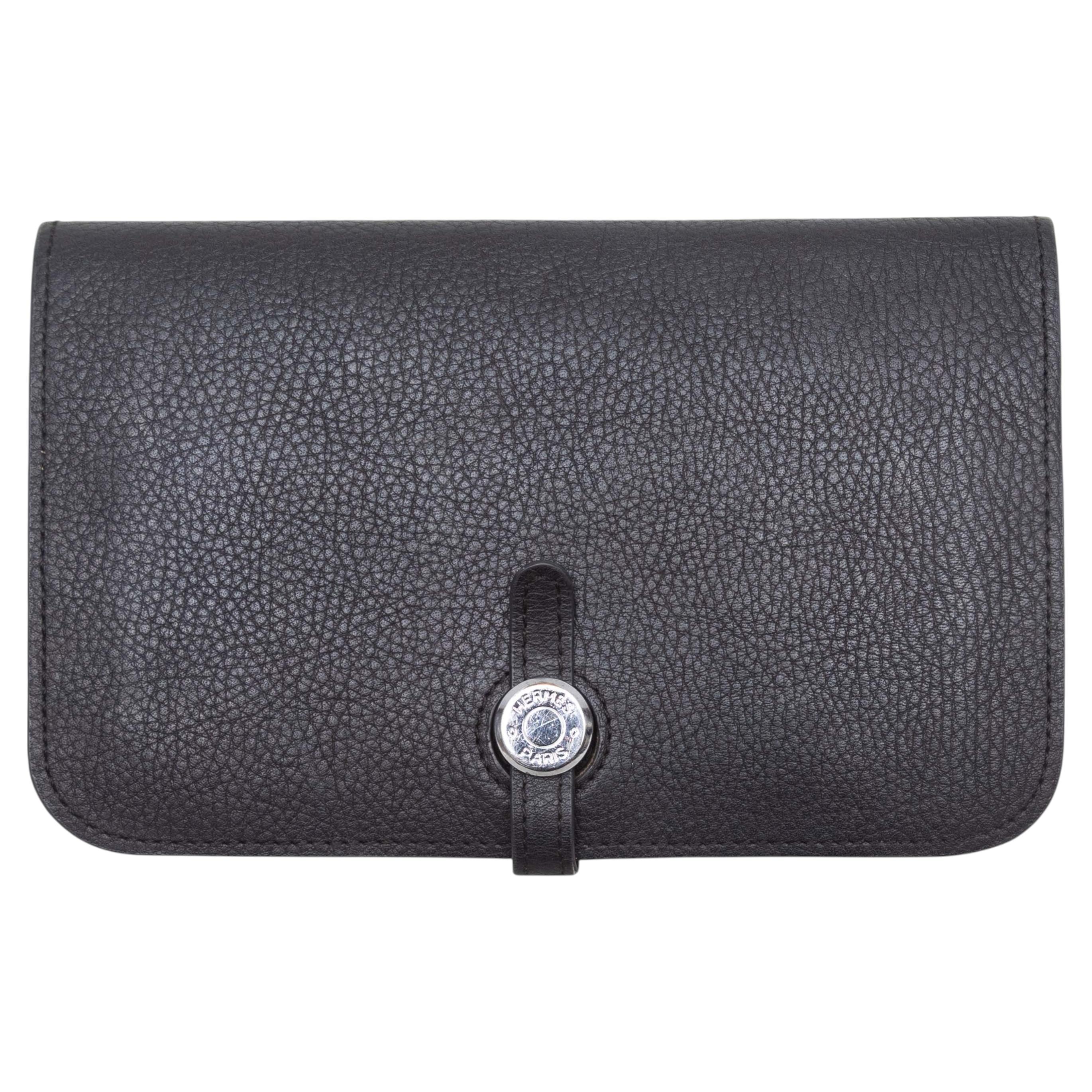 Black Hermes Dogon Compact Wallet