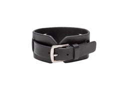 Black Hermes Extreme Wrap Leather Buckle Bracelet
