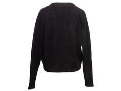 Black Hermes Houndstooth Patterned Virgin Wool Cardigan