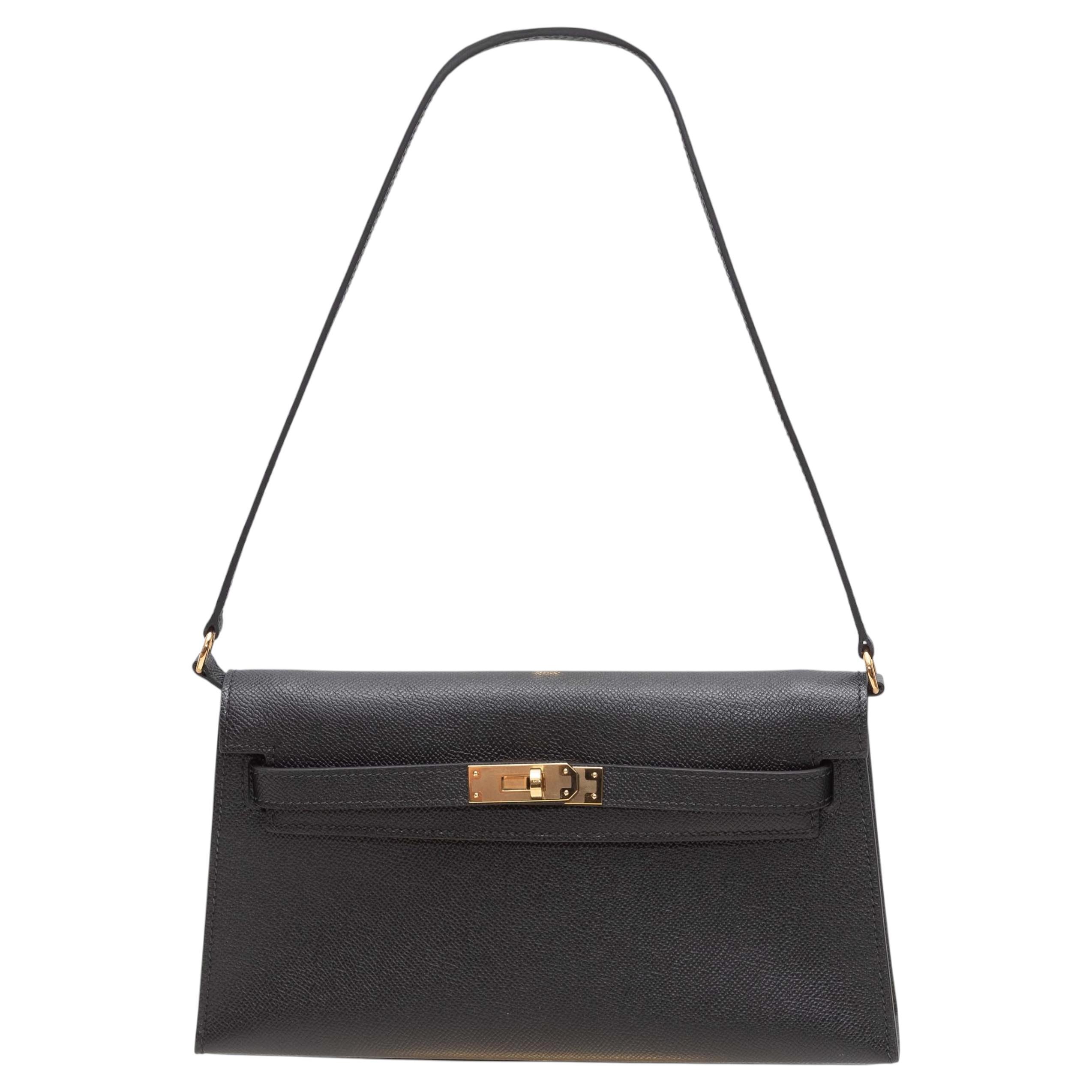 Black Hermes Kelly Elan Shoulder Bag