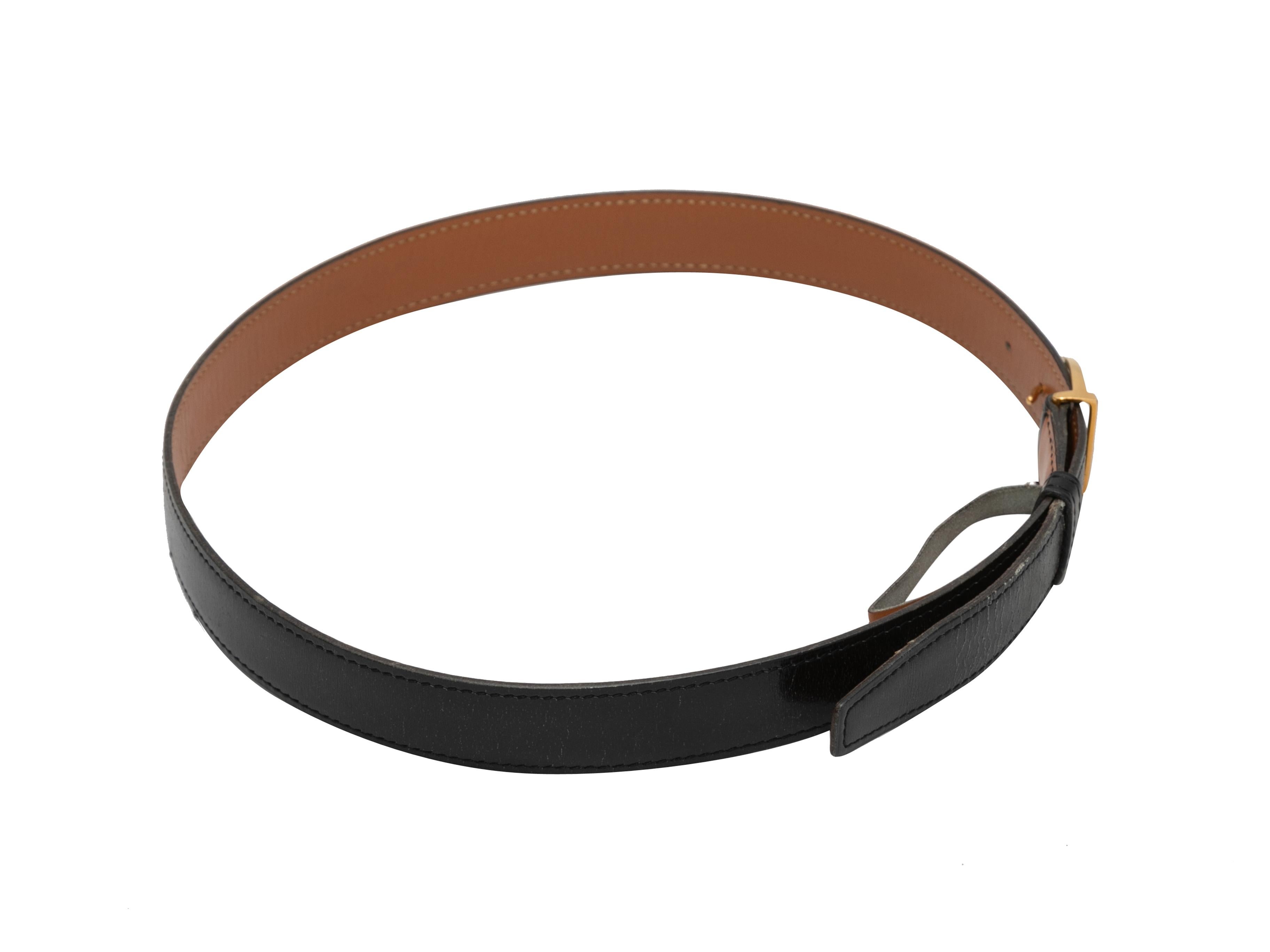 Black Hermes Skinny Leather Belt Size US XS In Good Condition In New York, NY