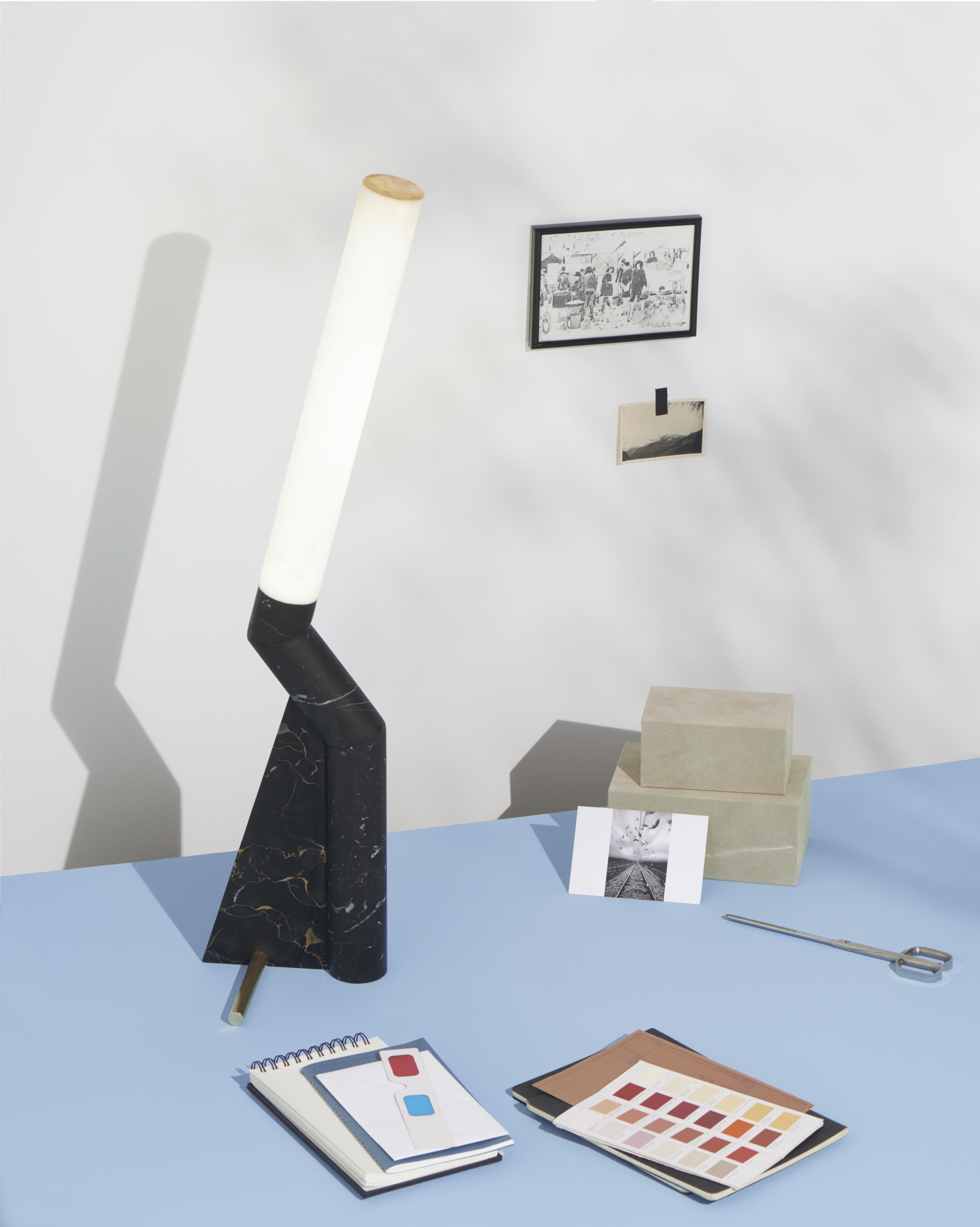 Italian Black Heron Table Lamp by Bec Brittain