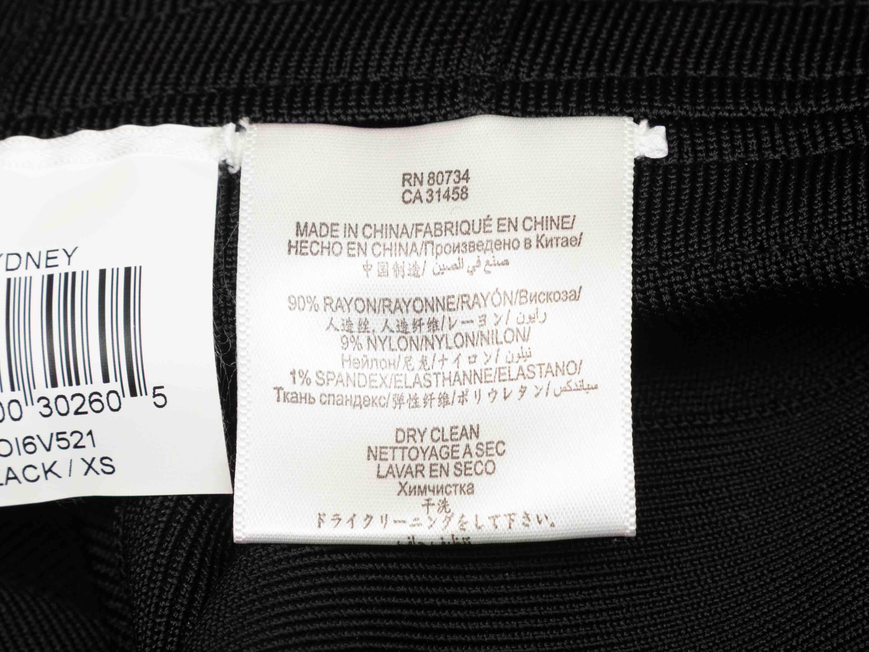 Noir Herve Leger Black A-Line One-Shoulder Mini Dress Size US XS en vente