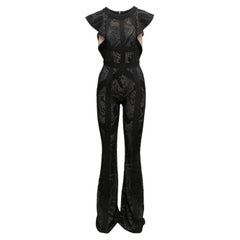 Black Herve Leger Knit Cap Sleeve Jumpsuit