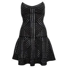 Mini robe sans bretelles ornée de perles Herve Leger noir Taille US XS