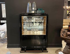 Black High Gloss Art Deco Cabinet