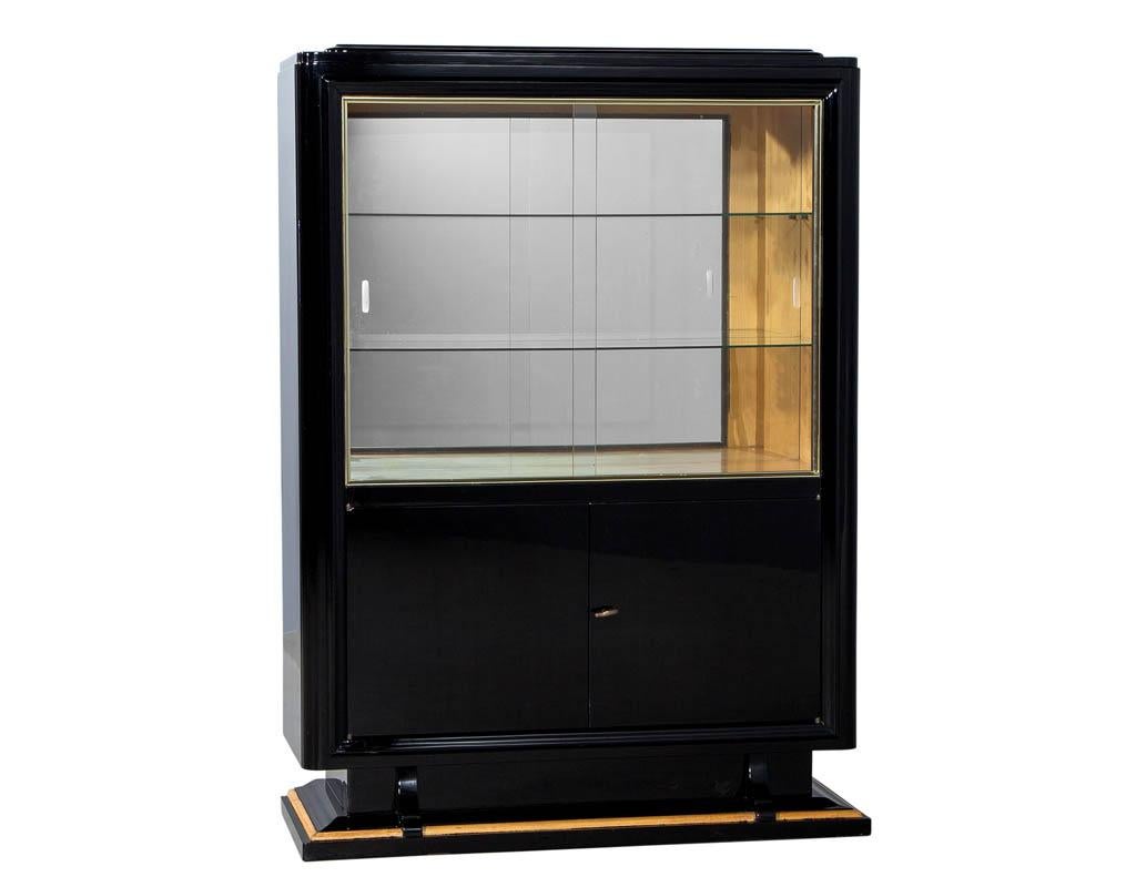 Black High Gloss Art Deco Cabinet In Good Condition In North York, ON
