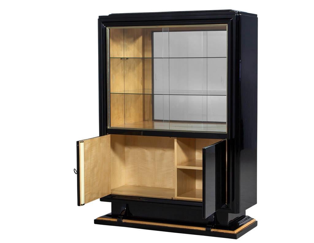 Mid-20th Century Black High Gloss Art Deco Cabinet