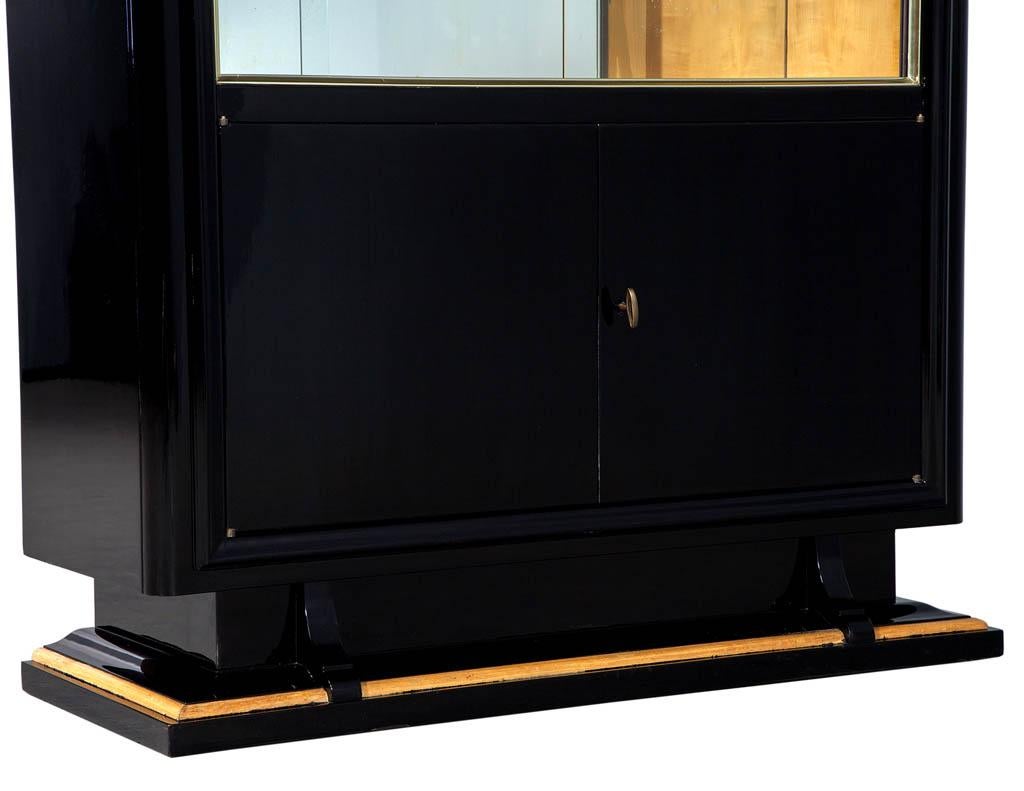 Brass Black High Gloss Art Deco Cabinet