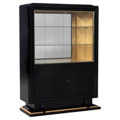 Black High Gloss Art Deco Cabinet