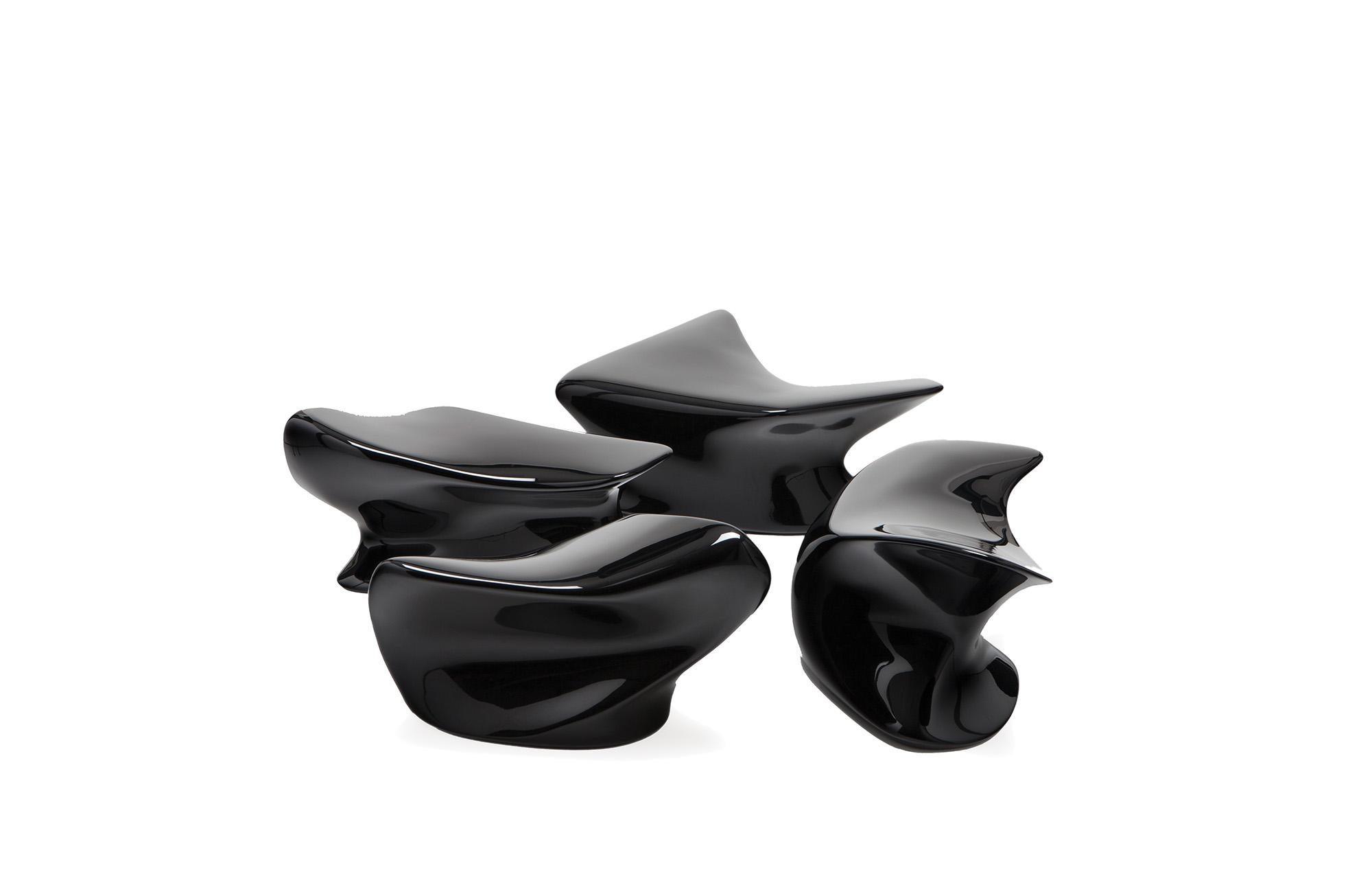 Moderne Tabourets Nekton noirs par Zaha Hadid pour Established & Sons en vente