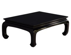 Mesa de centro negra pulida de alto brillo