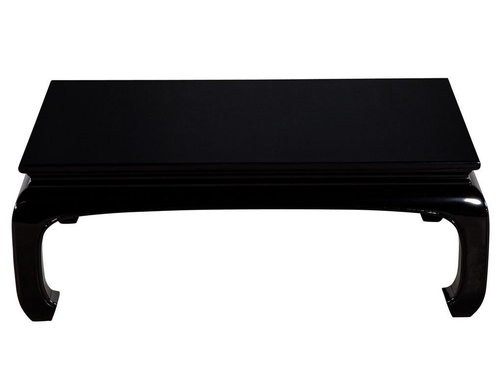 Modern Black High Gloss Polished Coffee Table For Sale