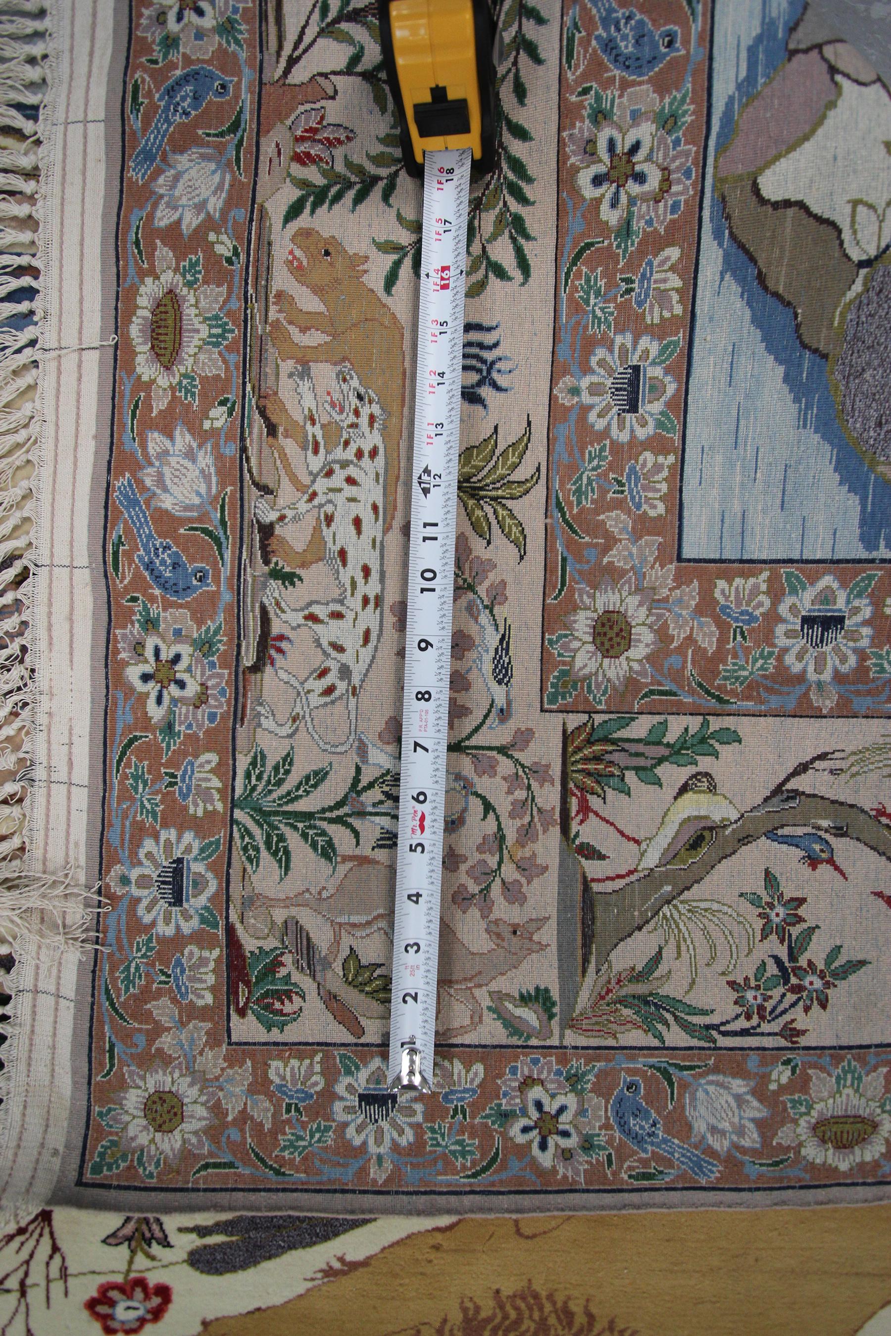 Noir Haute Qualité Antique Persan Isfahan Esfahan Rug Artisan 7x10 206x295cm en vente 7