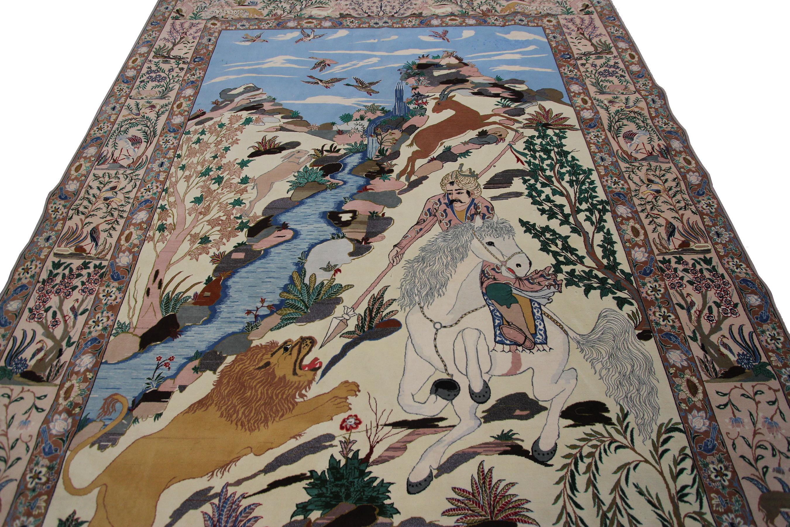 Schwarzer antiker persischer Isfahan Esfahan-Teppich in hoher Qualität 7x10 206x295cm (Persisch) im Angebot