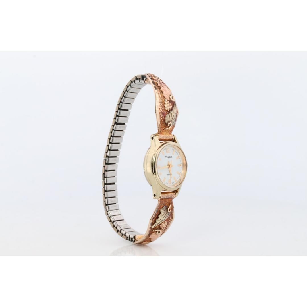 Black Hills Gold 10k Lug Tips with Speidel Band. TIMEX Ladies WR 30M Quartz For Sale 2