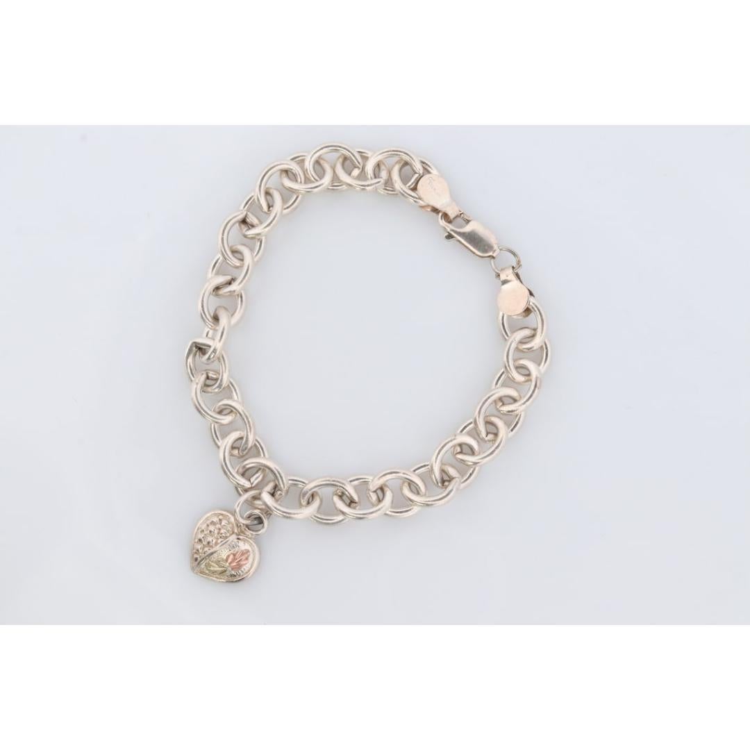Women's Black Hills Gold Bracelet. STERLING SILVER with 10k Multi-Tone Black Hills Gold. For Sale