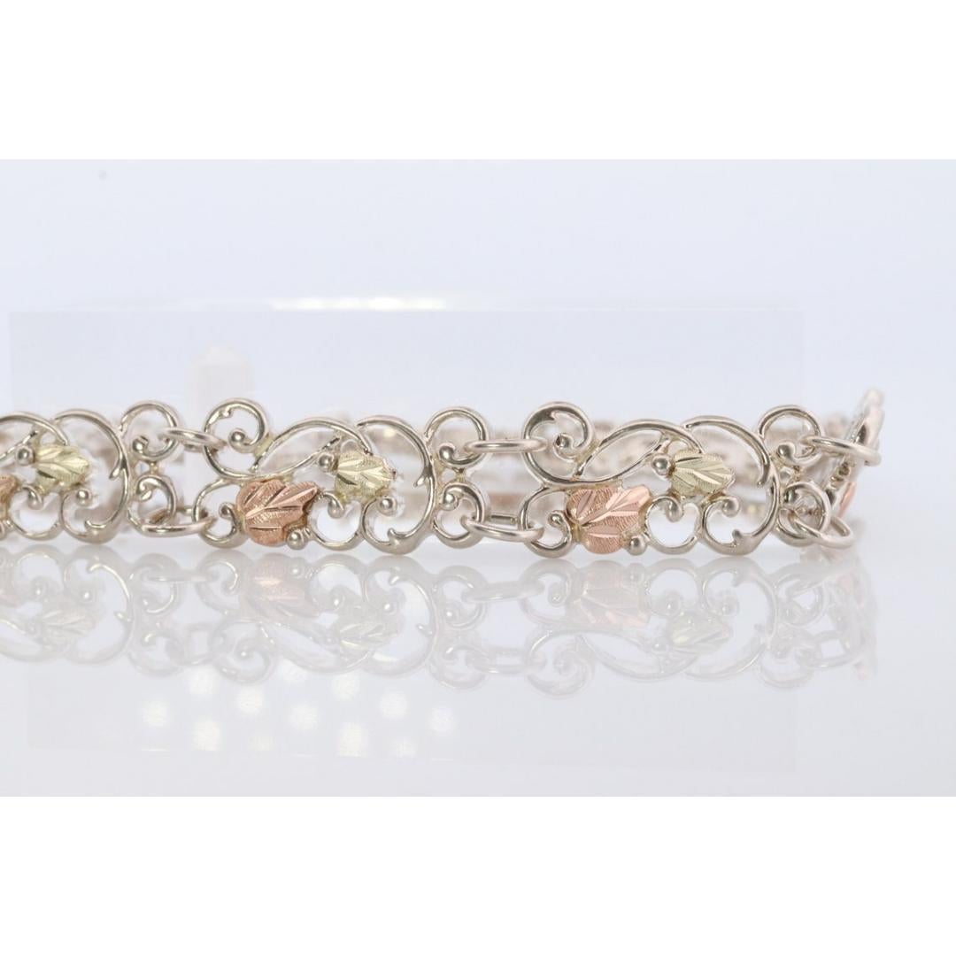 Black Hills Gold Bracelet. STERLING SILVER with 10k Multi-Tone Black Hills Gold For Sale 1
