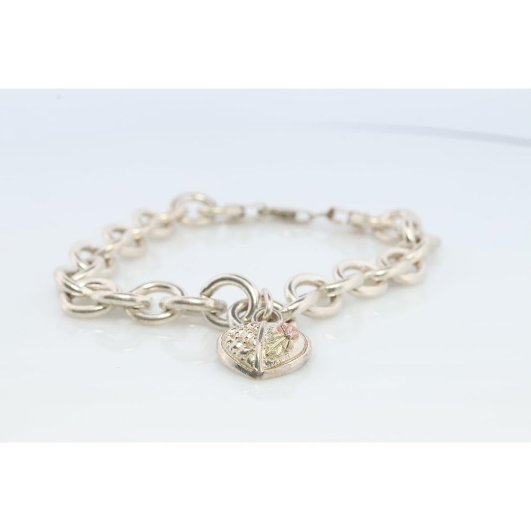 Black Hills Gold Bracelet. STERLING SILVER with 10k Multi-Tone Black Hills Gold. For Sale 4
