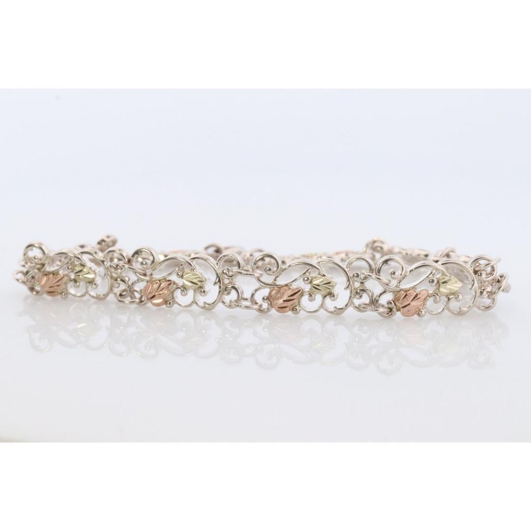 Black Hills Gold Bracelet. STERLING SILVER with 10k Multi-Tone Black Hills Gold For Sale 3