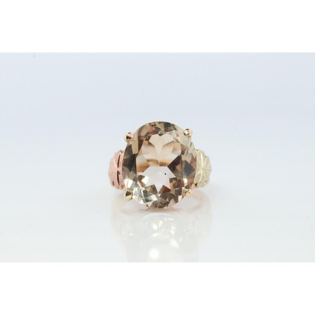 Black Hills Gold Ring. 10k 12k Natural Imperial Topaz Multi-Tone Black Hills For Sale 1