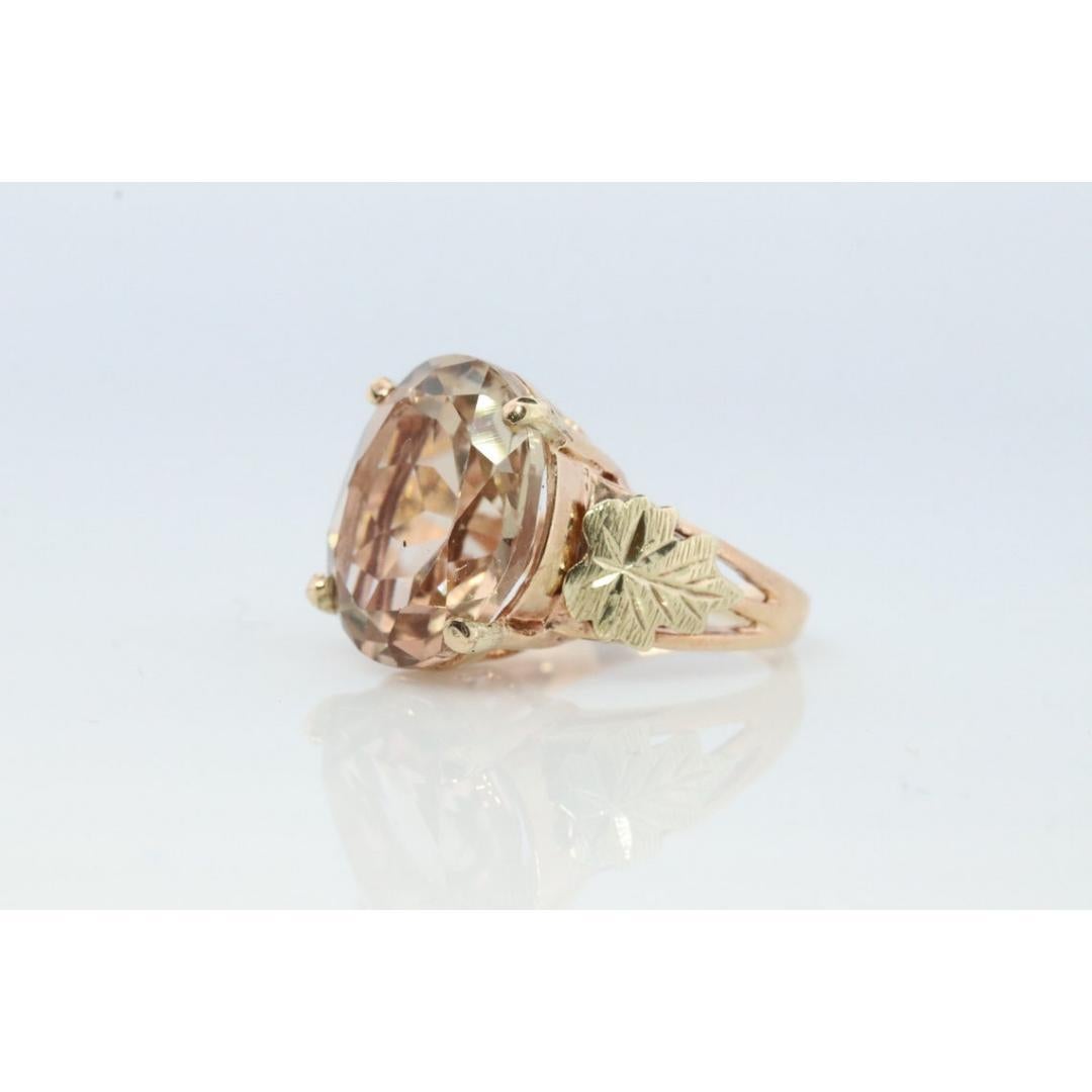 Black Hills Gold Ring. 10k 12k Natural Imperial Topaz Multi-Tone Black Hills For Sale 2