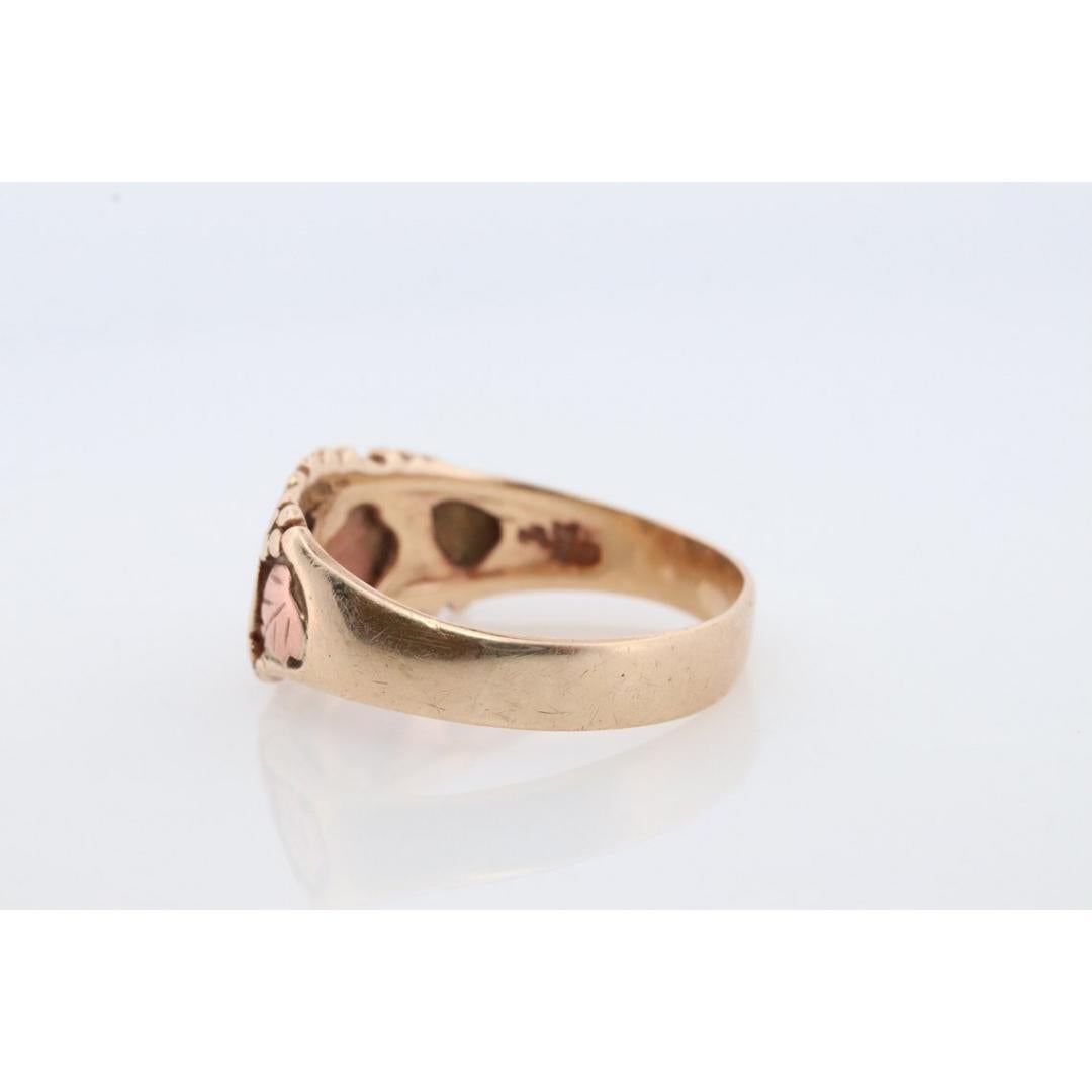 Women's Black Hills Gold Ring. 10k Black Hills Gold wedding band. Size 13 Vintage Black For Sale