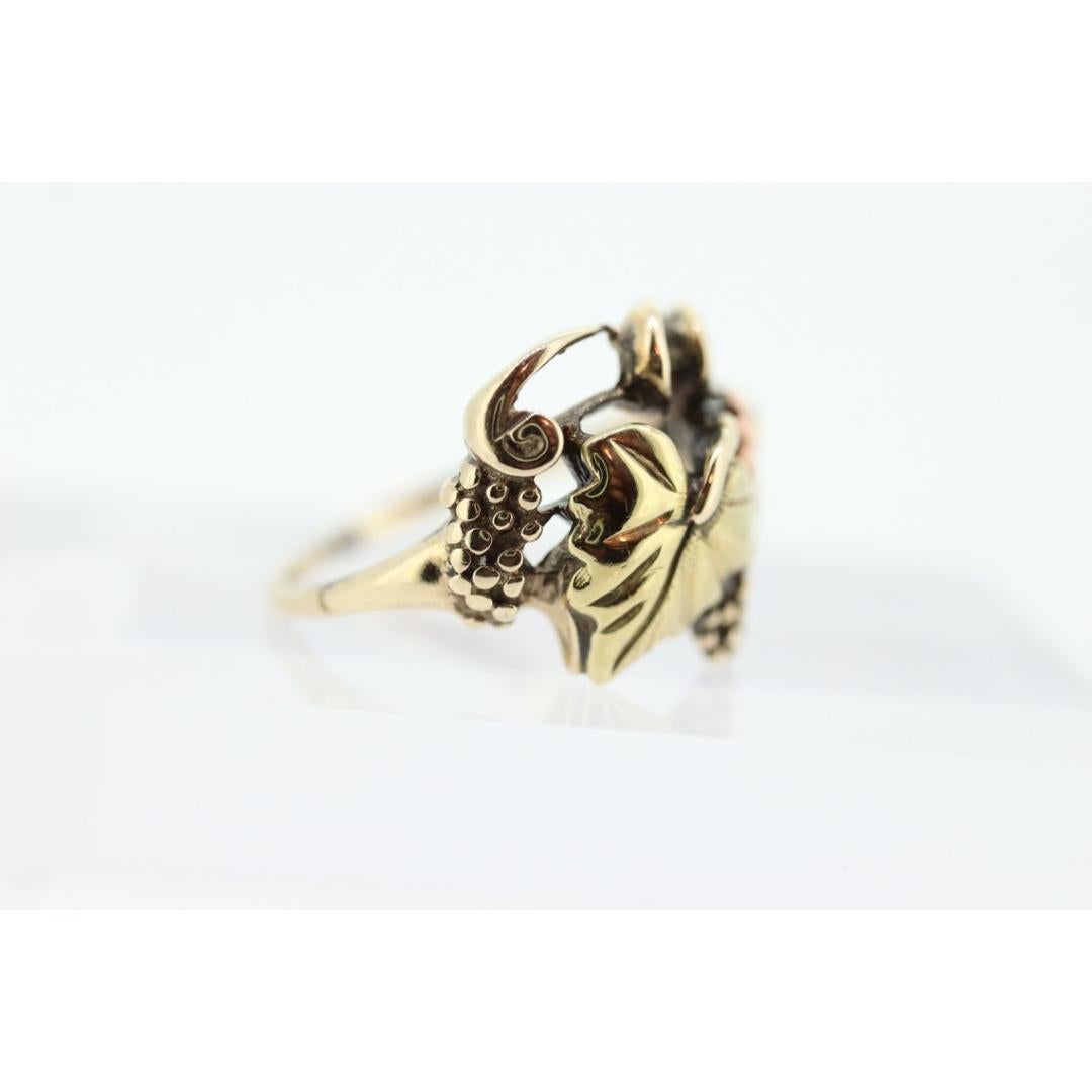 Schwarz Hills Goldring. 10k Black Hills Gold-Hochzeitsring. Vintage Black Hills Damen im Angebot