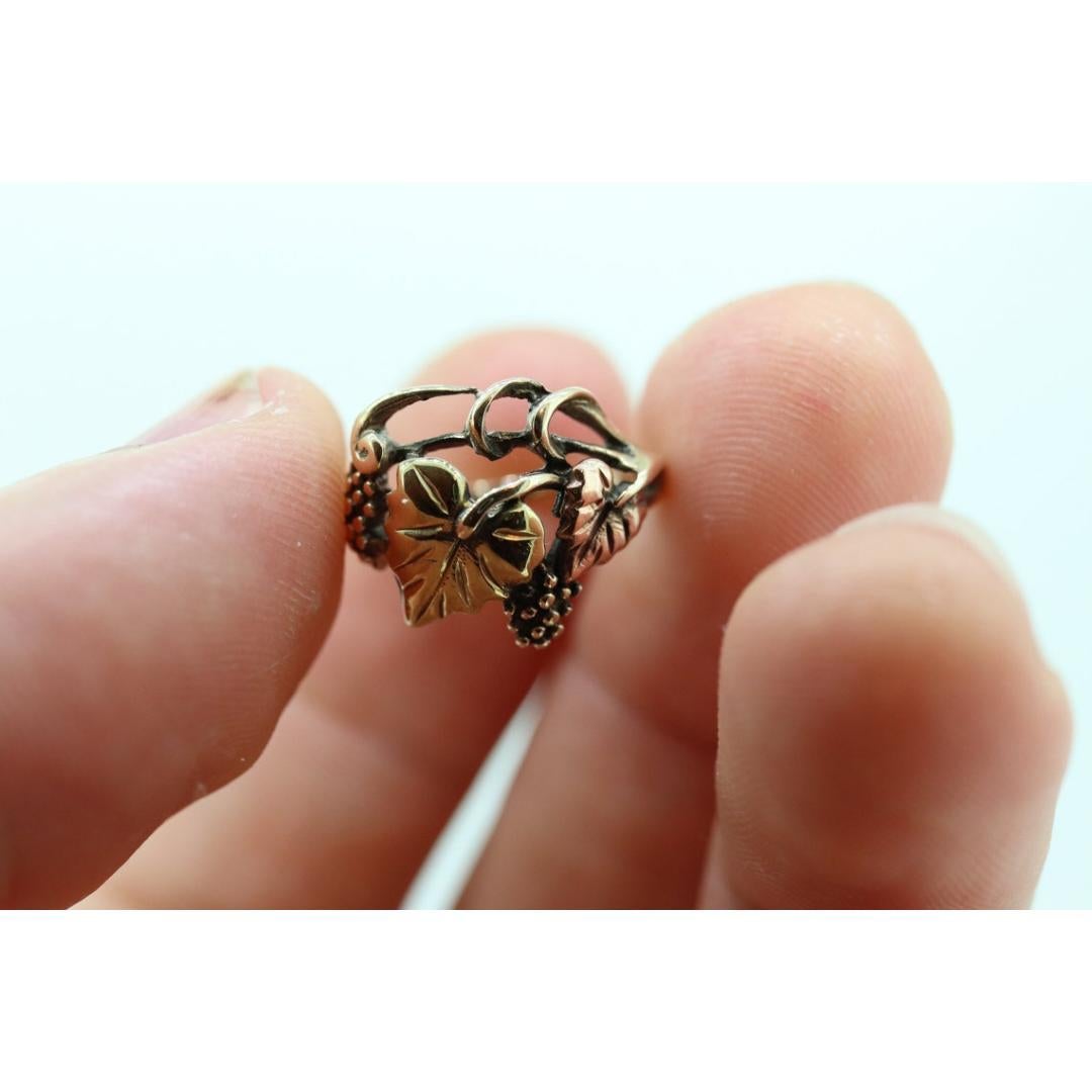 Schwarz Hills Goldring. 10k Black Hills Gold-Hochzeitsring. Vintage Black Hills im Angebot 1
