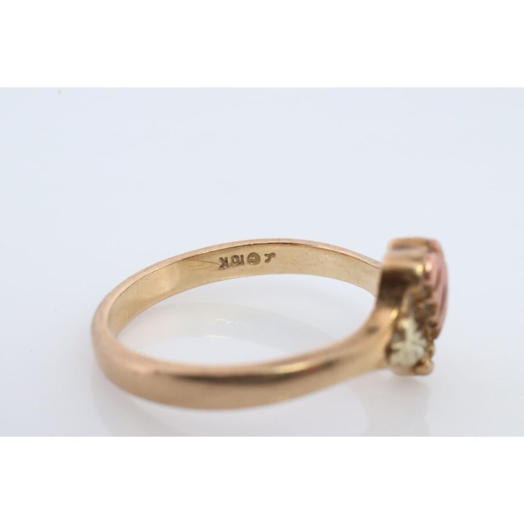 Anillo de oro de las Colinas Negras. Alianza de oro Black Hills de 10 quilates. Vintage Black Hills en venta 3