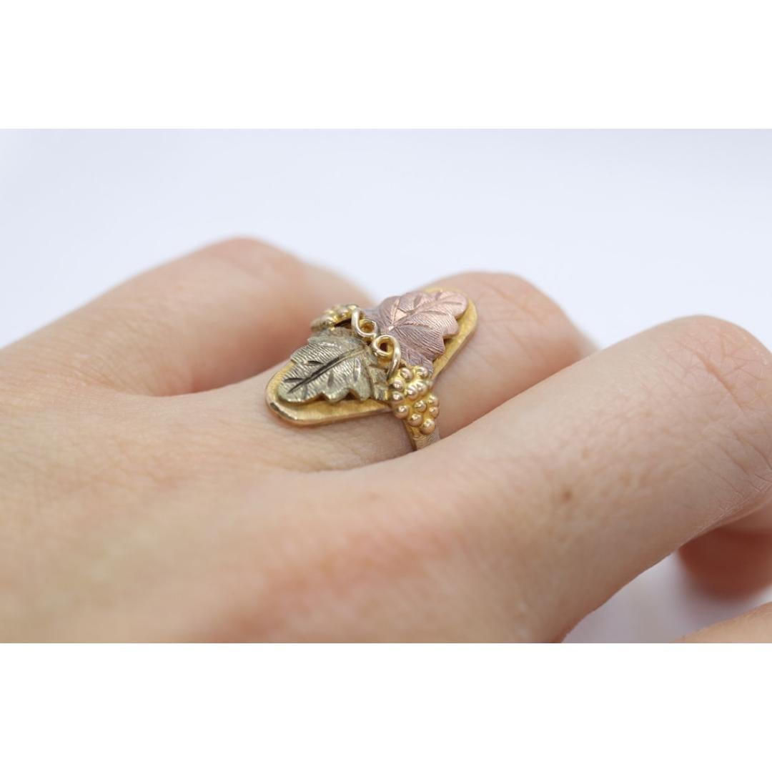 Schwarzer Hills Goldring. 10k Mehrfarbiger filigraner schwarzer Hills Goldring. für Damen oder Herren im Angebot