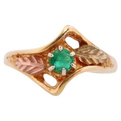 Black Hills Gold Ring. 10k Multi-Tone Emerald Black Hills Gold Statement Ring.