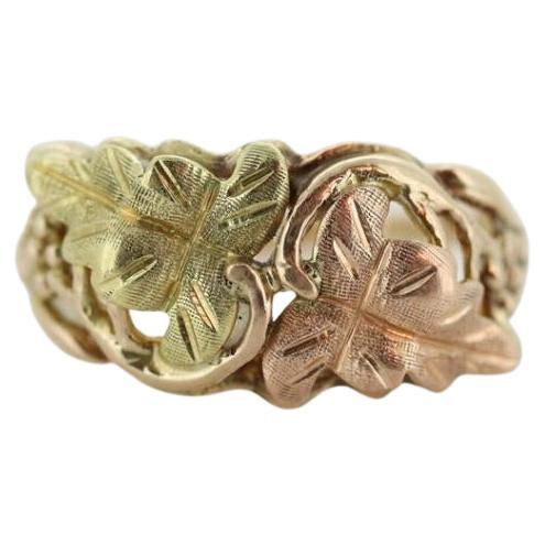 Black Hills Gold Ring. 10k Multi-Tone Gold. Black Hills Gold Design Tricolor Lea