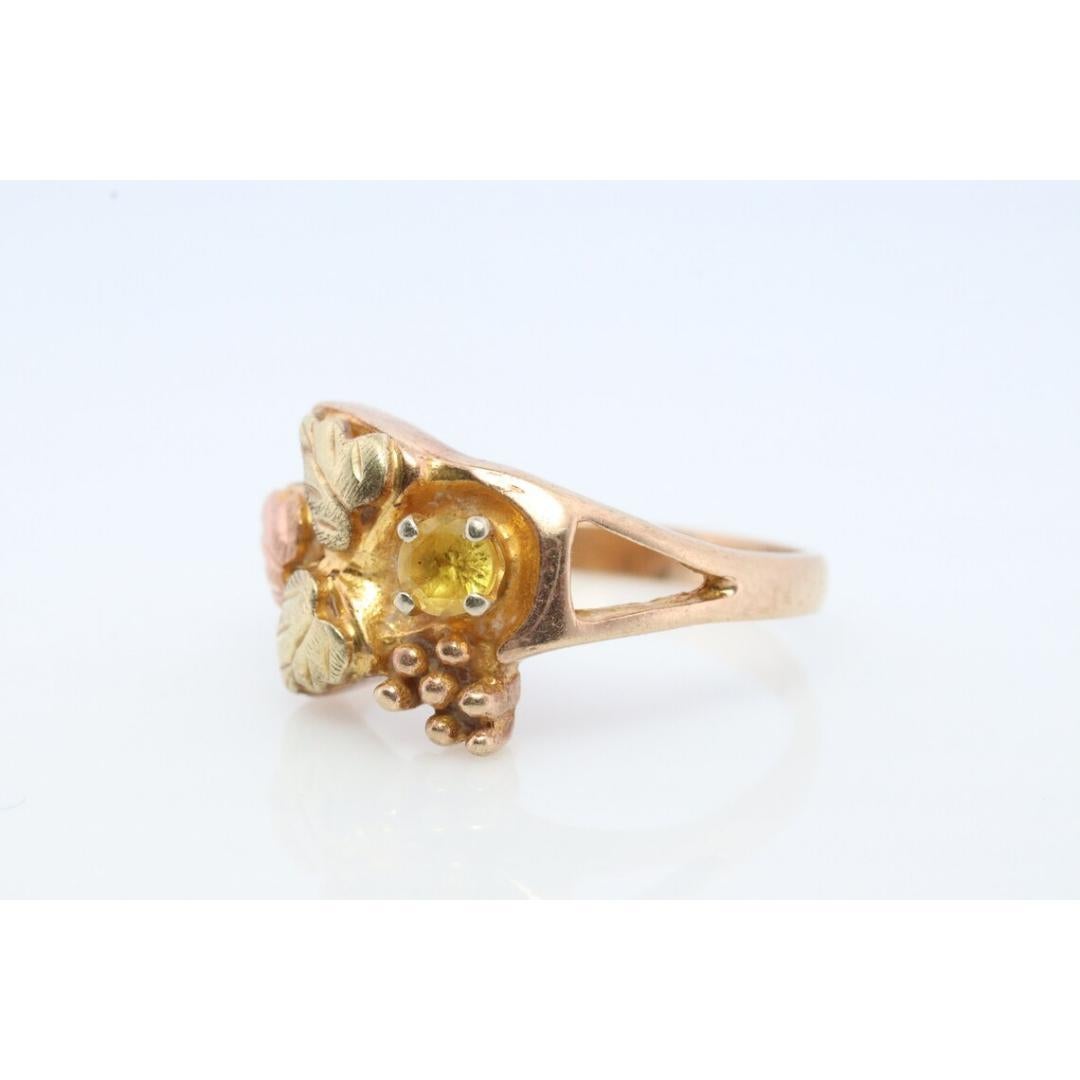 Black Hills Gold Ring beautiful Yellow SAPPHIRE. 10k Multi-Tone Black Hills Gold For Sale 1