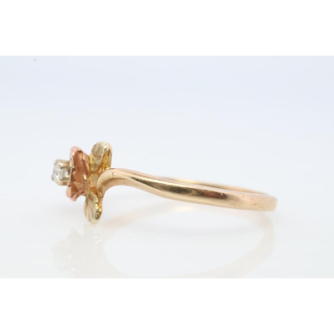 De las mujeres Anillo de oro de las Colinas Negras. Anillo de Diamantes. Oro Multitono 10k. Dainty Colinas Negras en venta