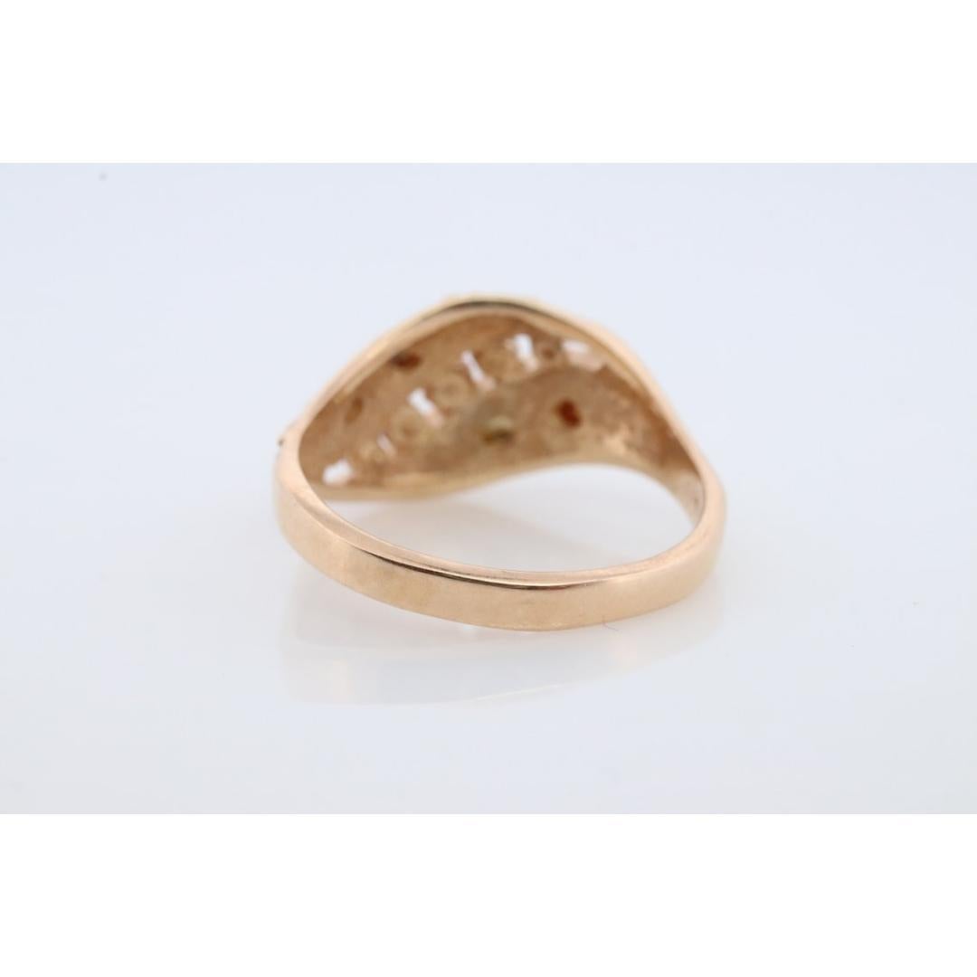 Black Hills Gold Ring. Diamond Ruby Ring. 10k Multi-Tone Gold. Black Hills Gold In Good Condition For Sale In Port Charlotte, FL
