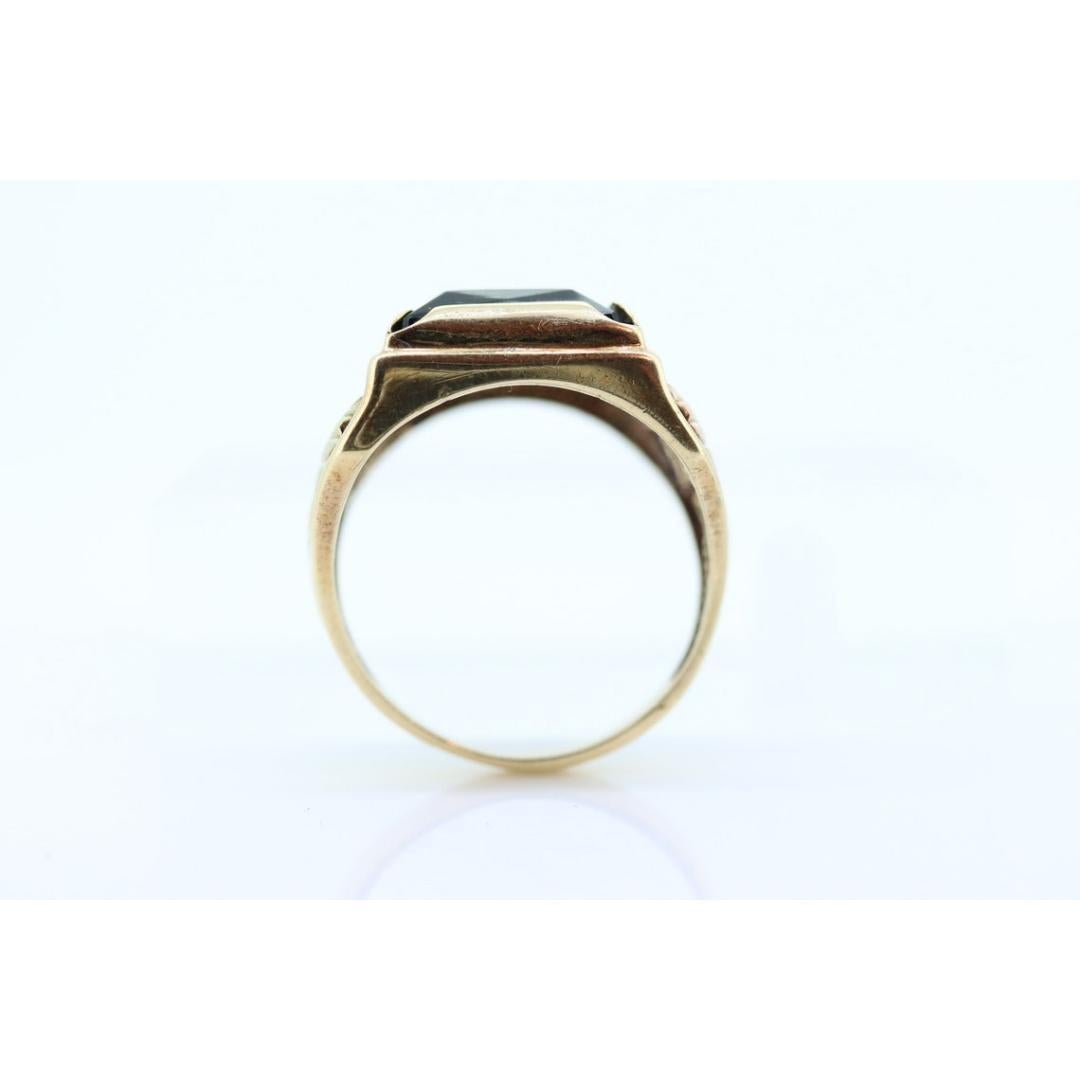 Black Hills Gold Ring. Heavy 10k Hematite Black Hills Gold Mens Statement Ring. For Sale 3