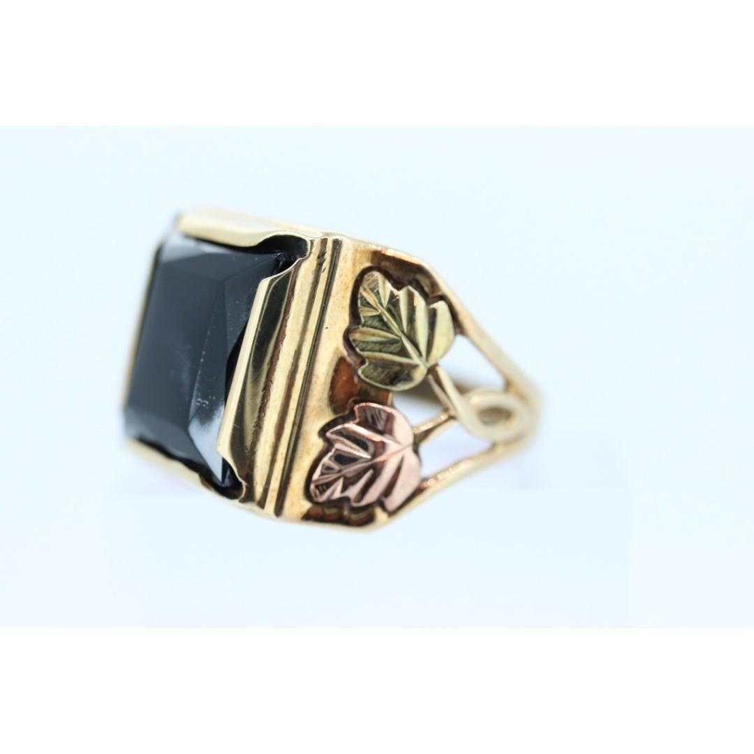 black hills gold onyx ring