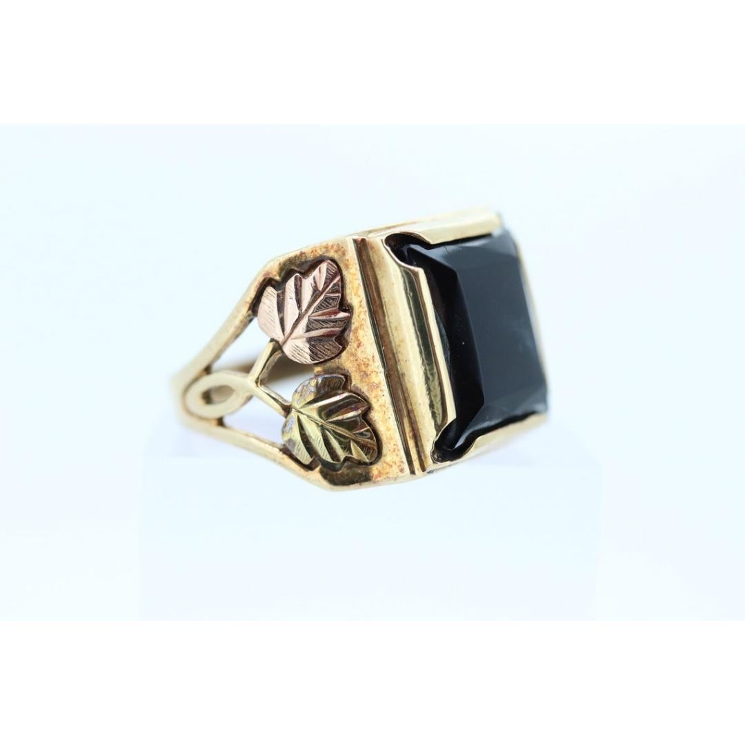 Black Hills Gold Ring. Heavy 10k Hematite Black Hills Gold Mens Statement Ring. For Sale 1