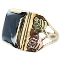 Black Hills Gold Ring. Heavy 10k Hematite Black Hills Gold Mens Statement Ring.