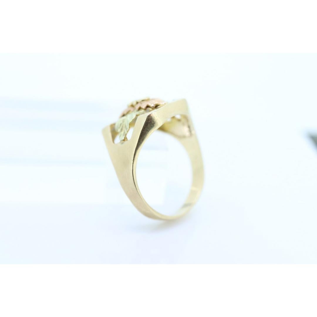 Anneau d'or d'I Hill. Bague de déclaration en or 10k Vintage Black Hille pour homme. en vente 4