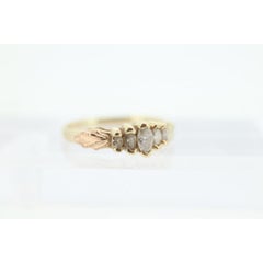 Black Hills Gold Ring. Marquise Diamond Anniversary Ring. 10k Multi-Tone Gold.