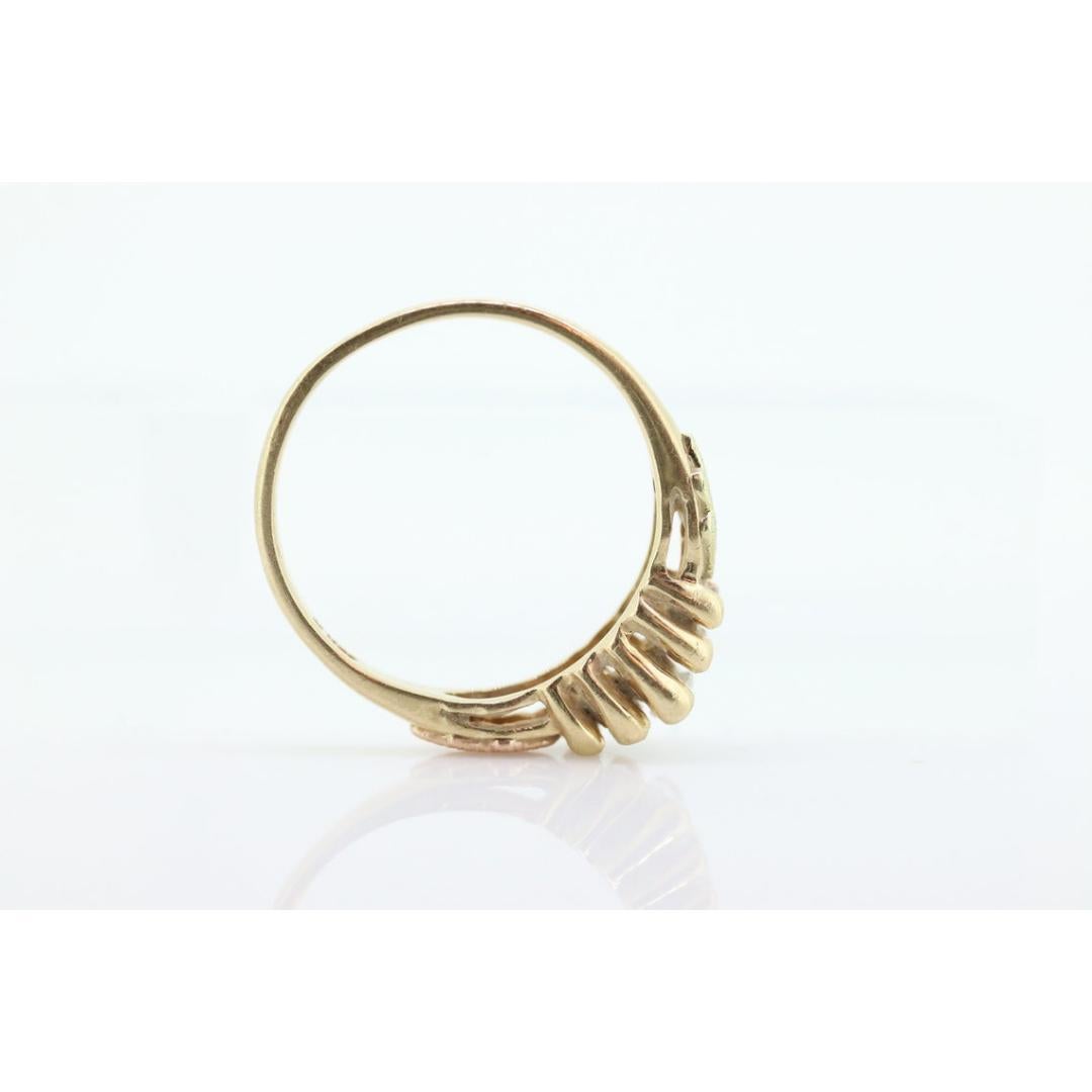 Women's Black Hills Gold Ring. Marquise Diamond Anniversary Ring. 10k Multi-Tone Gold. For Sale