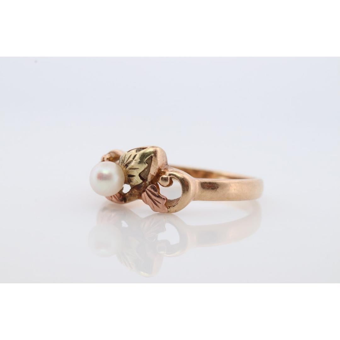 black hills gold ring with pearl