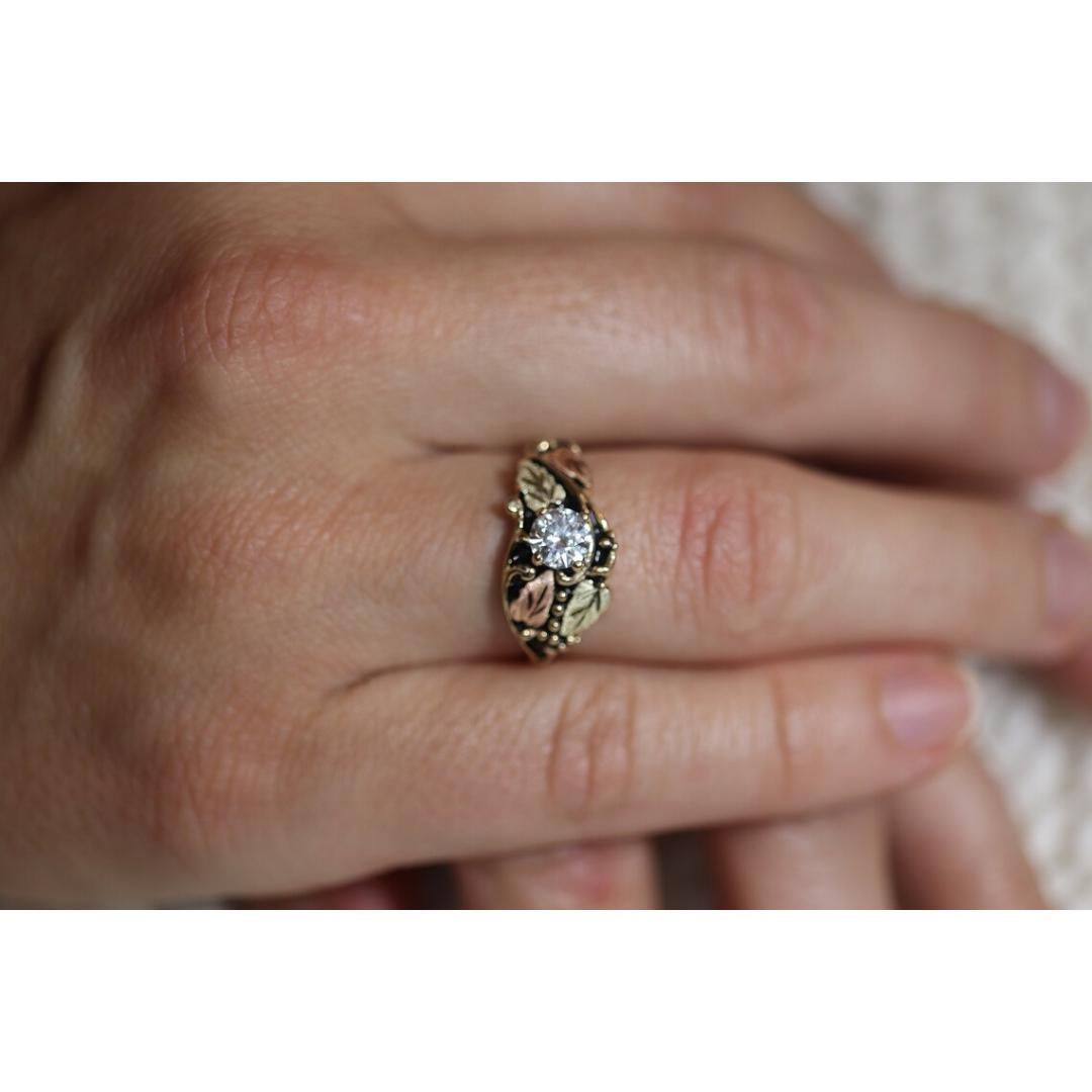De las mujeres Anillo de Diamantes Vintage de Oro de Black Hills. Anillo solitario de diamantes de 1/2 ct. 10k en venta